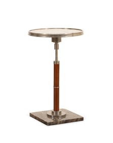 MARBLE, CHROME & MAHOGANY ART DECO STYLE TABLE