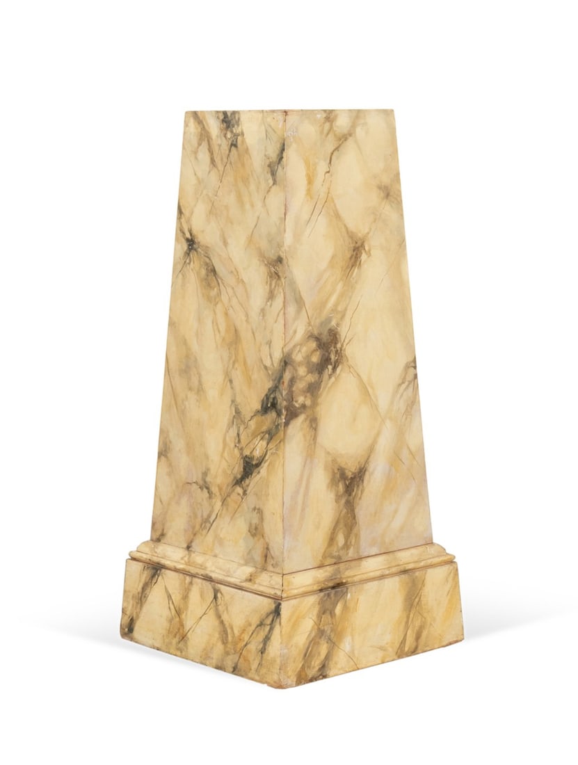 NEOCLASSICAL STYLE PAINTED FAUX MARBLE PEDESTAL (1 of 6)
