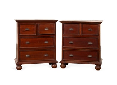 PAIR OF TEAK CHESTS, MANNER OF TOMMY BAHAMA
