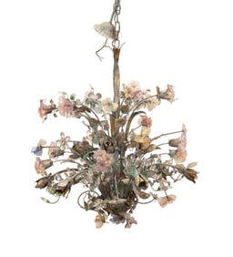 F. RAMOND MURANO & TOLE FLORAL 10-LIGHT CHANDELIER