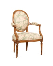 18TH C. LOUIS XVI BEECH FAUTEIL