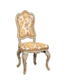 ITALIAN VENETIAN STYLE PARCEL GILT SIDE CHAIR