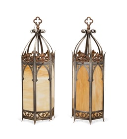 PAIR OF MID-20TH C. GOTHIC STYLE CHURCH LANTERNS