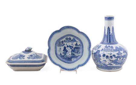 3 CHINESE CANTON PORCELAIN TABLEWARE