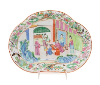 CHINESE EXPORT ROSE MANDARIN PLATTER