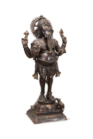 HINDU STANDING GANESH BRONZE FIGURE