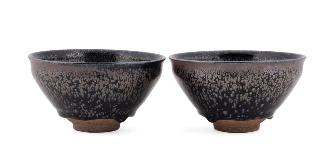 PAIR OF CHINESE BLACK HARE'S FUR BOWLS (1 of 7)