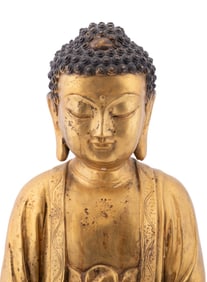 CHINESE GILT STANDING BUDDHA FIGURE