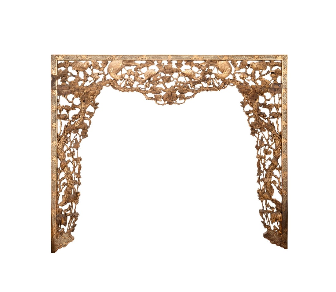 CHINESE CARVED GILT WOOD ARCH (1 of 7)
