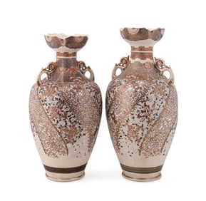 2 LARGE JAPANESE SATSUMA VASES