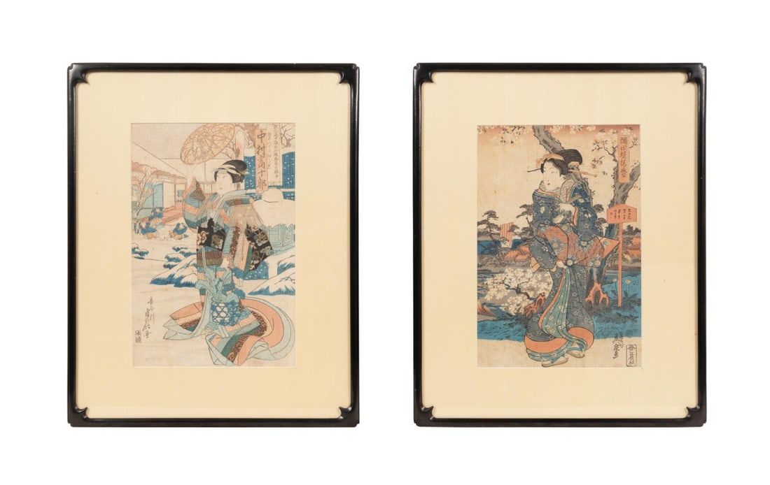 2 FRAMED JAPANESE WOODBLOCK PRINTS (1 of 8)