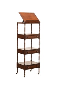 REGENCY STYLE MAHOGANY 4-TIER BOOK STAND