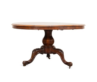 19TH C. ENGLISH WALNUT BREAKFAST TABLE
