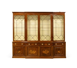 MONUMENTAL 19TH C. MAHOGANY GEORGIAN BREAKFRONT