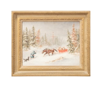 CORNELIUS KREIGHOFF 'HABITANT IN A SLEIGH..." 1857