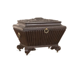 LARGE WILLIAM IV SARCOPHAGUS-FORM CELLARETTE