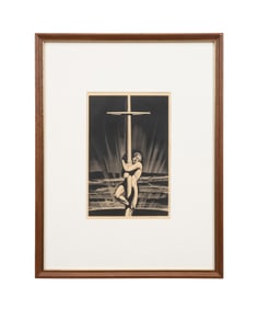 ROCKWELL KENT 'SEA & SKY' SIGNED WOOD ENGRAVING