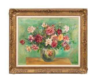 MAURICE STERNE 'ROSES' OIL STILL LIFE, 1941