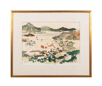 DONG KINGMAN 'PEAK' HONG KONG 1959 WATERCOLOR