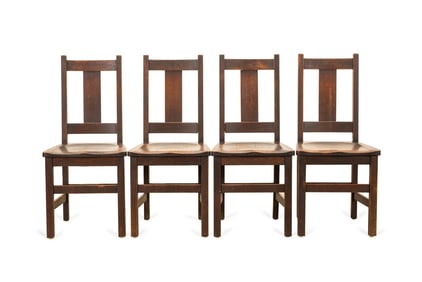SET OF FOUR LIMBERT CO. ARTS & CRAFTS CHAIRS, 1905