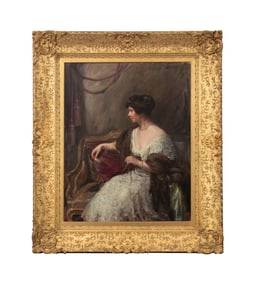 CHARLES A. COOK, C.1910 PORTRAIT OF LADY, OIL