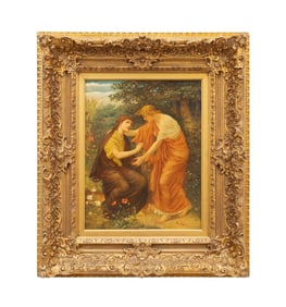 1897 PERSEPHONE & DEMETER ALLEGORICAL OIL PAINTING
