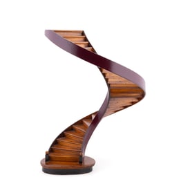 WOODEN ARCHITECTURAL MODEL OF A SPIRAL STAIRCASE