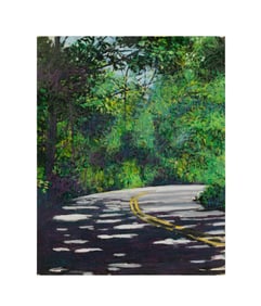 PETER WATTS, FOREST ROADWAY, MIXED MEDIA DRAWING