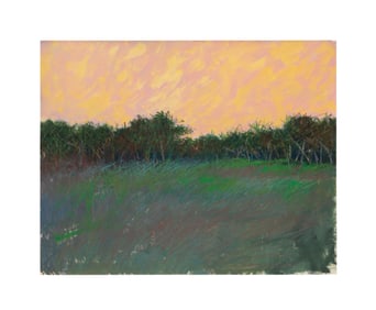 PETER WATTS, SUNSET LANDSCAPE MM DRAWING ON PAPER