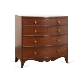 ANTIQUE ENGLISH MAHOGANY BOWFRONT CHEST