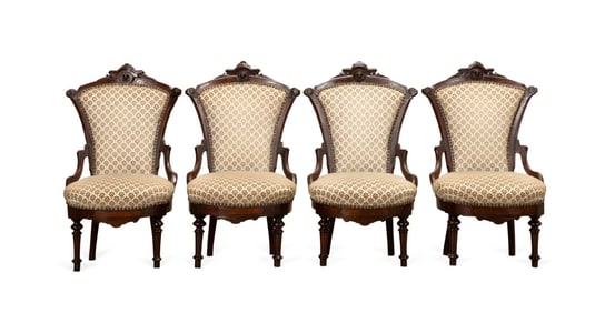4 RENAISSANCE REVIVAL CHAIRS, MANNER JOHN JELLIFF