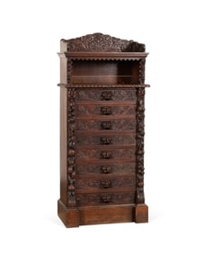 19TH C. RENAISSANCE REVIVAL WELLINGTON CHEST