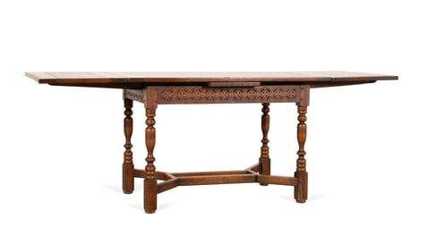 JACOBEAN REVIVAL EXTENDING DINING TABLE