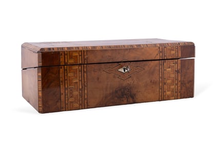 19TH C. VICTORIAN BURL TUNBRIDGE WARE LAP DESK