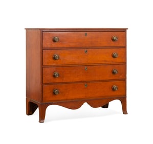 19TH C. AMERICAN COUNTRY SHERATON CHERRY CHEST