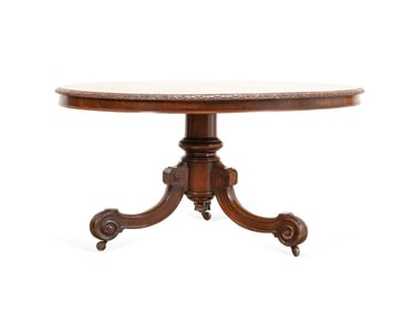 ENGLISH LATE 19TH C. VICTORIAN OAK DINING TABLE