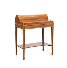 EDWARDIAN PERIOD HEPPLEWHITE STYLE CYLINDER DESK