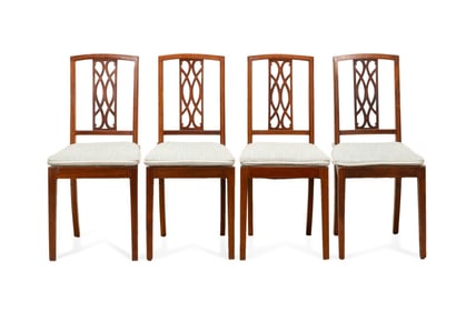 SET OF FOUR EDWARDIAN HEPPLEWHITE STYLE CHAIRS