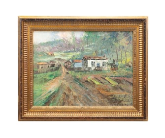 WILLIAM S. DAVENPORT 1928 COTTAGE LANDSCAPE, OIL