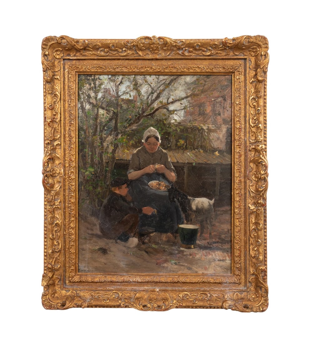 CHARLES GRUPPE L. 19TH C. 'PREPARING DINNER', O/C (1 of 8)