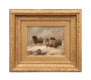 CHARLES JONES, HIGHLAND SHEEP IN WINTER 1875, OIL