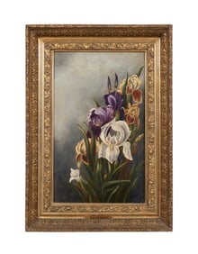 AMERICAN SCHOOL, 'FLEUR DE LIS' STILL LIFE, OIL