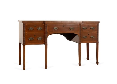 19TH C. GEORGIAN INLAID MAHOGANY SIDEBOARD