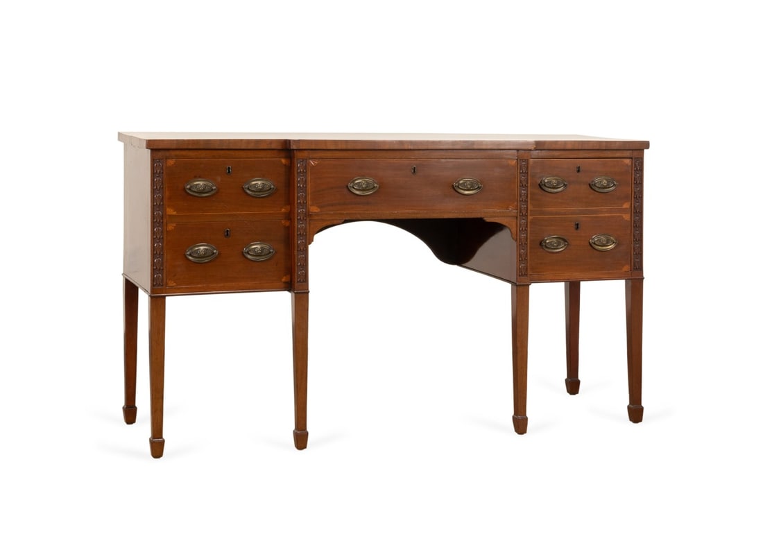 19TH C. GEORGIAN INLAID MAHOGANY SIDEBOARD (1 of 6)