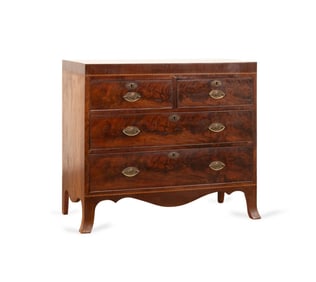 19TH C. GEORGIAN MAHOGANY 4-DRAWER CHEST