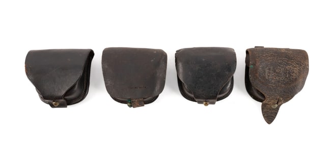 FOUR UNON CIVIL WAR LEATHER CARTRIDGE HOLDERS