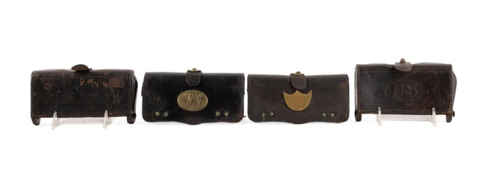 FOUR 1870-1898 U.S. MILITARY CARTRIDGE BOXES