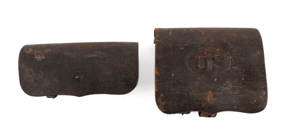 TWO UNION CIVIL WAR ERA CARTRIDGE BOXES