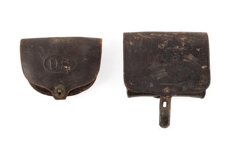 TWO U.S. INDIAN WARS LEATHER CARTRIDGE BOXES