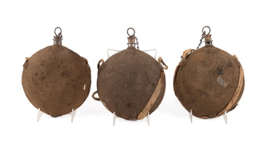 THREE CIVIL WAR UNION SMOOTH SIDE CANTEENS